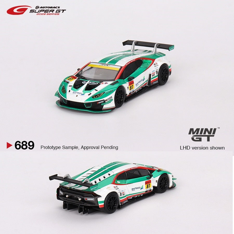 MINI GT 1/64 Lamborghini Huracan GT3 EVO2 #87 "Bamboo Airways Lamborghini GT3" JLOC 2023 SUPER GT SERIES MGT00689-L