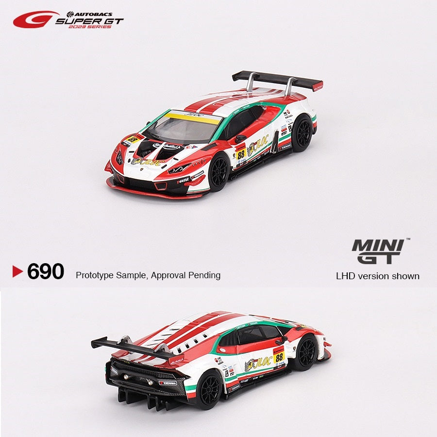 MINI GT 1/64 Lamborghini Huracan GT3 EVO2 #88 "JLOC Lamborghini GT3" JLOC 2023 SUPER GT SERIES MGT00690-L