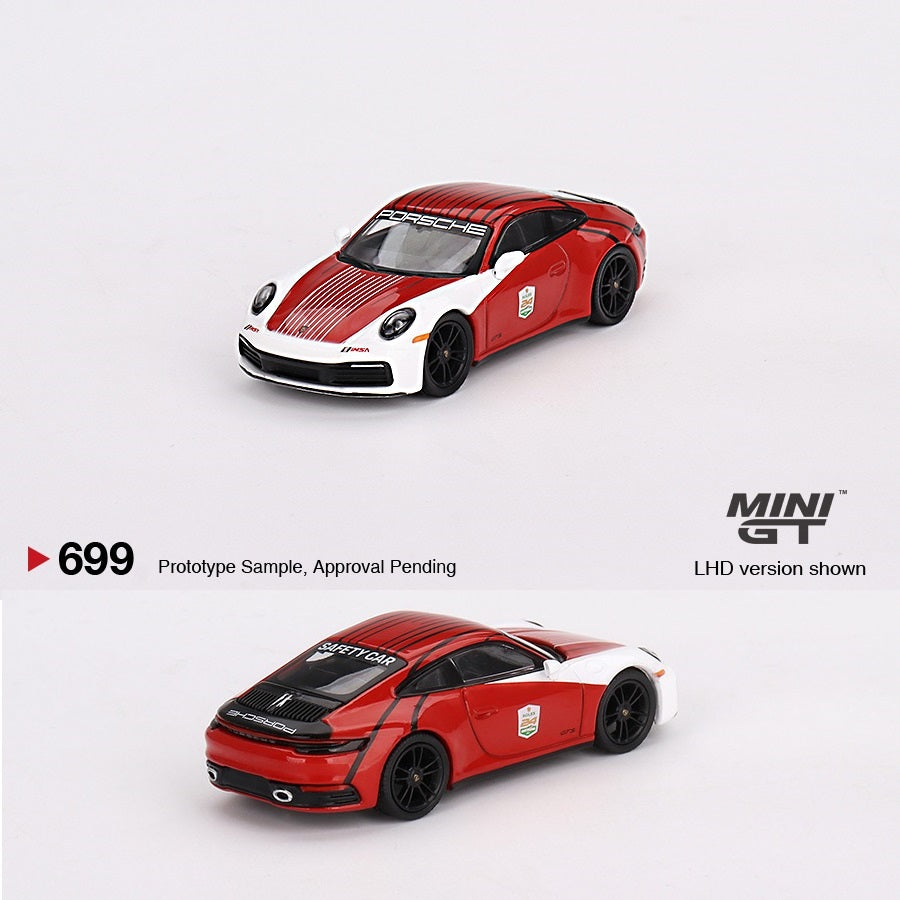 MINI GT 1/64 Porsche 911 (992) Carrera S Safety Car 2023 IMSA Daytona 24Hr. LHD MGT00699-L