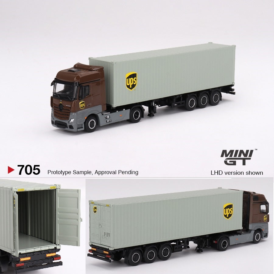 MINI GT 1/64 Mercedes-Benz Actros w/ 40 Ft Container 