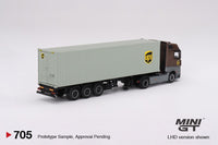 MINI GT 1/64 Mercedes-Benz Actros  w/ 40 Ft Container "UPS Europe" MGT00705-L