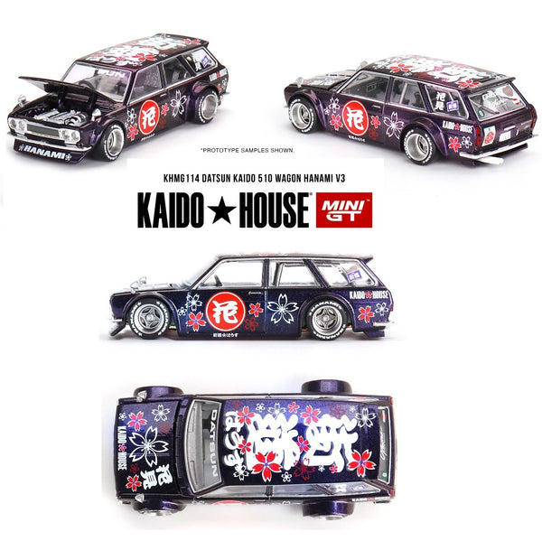PREORDER MINI GT x Kaido House 1/64 Datsun KAIDO 510 Wagon Hanami V3 KHMG114 (Approx. Release Date : Q2 2024 subject to manufacturer's final decision)