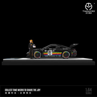 TIME MICRO 1/64 992 GT3 RS Black Apple with Figurine TM644610-1