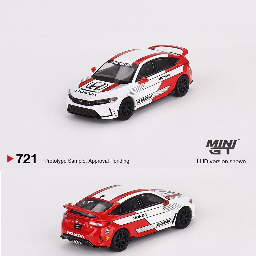 PREORDER MINI GT 1/64 Honda Civic Type R #2 2023 Pace Car White MGT007 ...