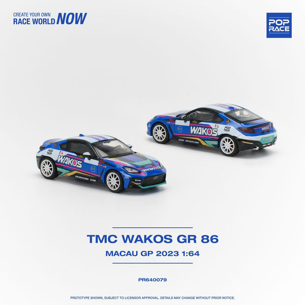 PREORDER POPRACE 1/64 Toyota GR86 - TMC Wakos Macau GP 2023 PR640079 (Approx. Release Date: Q1 2024 and subject to the manufacturer's final decision)