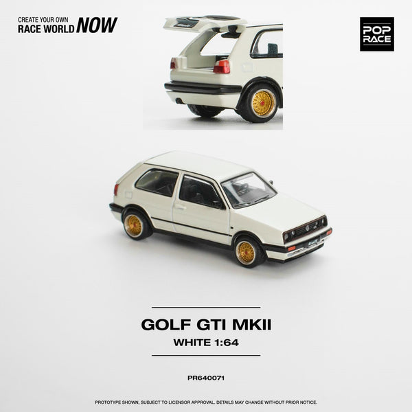 PREORDER POPRACE 1/64 Golf GTI MkII WHITE PR640071 (Approx. Release Date: Q1 2024 and subject to the manufacturer's final decision)