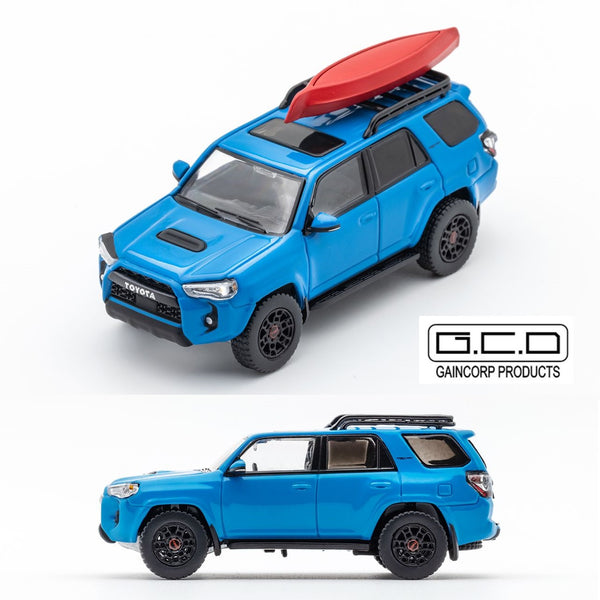 PREORDER GCD 1/64 Toyota 4Runner Blue with Dinghy KS-059-343 (Approx. Release Date: March 2024 and subject to the manufacturer's final decision)