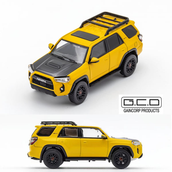 PREORDER GCD 1/64 Toyota 4Runner Yellow / Black bonnet KS-059-344 (Approx. Release Date: March 2024 and subject to the manufacturer's final decision)