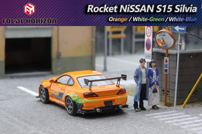 FOCAL HORIZON 1/64 Rocket Nissan S15 Silvia FNF Orange