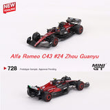 PREORDER MINI GT 1/64 Alfa Romeo C43 #24 Zhou Guanyu  2023 F1 2023 Australian GP MGT00728-L (Approx. Release Date : Q2 2024 subject to manufacturer's final decision)