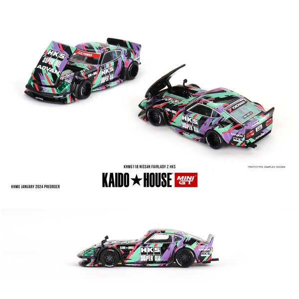 PREORDER MINI GT x Kaido House 1/64 Nissan Fairlady Z HKS KHMG118 (Approx.  Release Date : Q2 2024 subject to manufacturer's final decision)