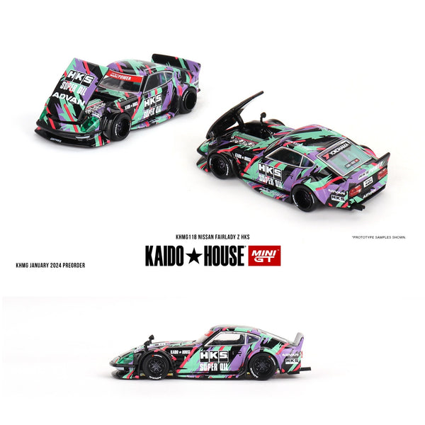PREORDER MINI GT x Kaido House 1/64 Nissan Fairlady Z HKS KHMG118 (Approx. Release Date : Q2 2024 subject to manufacturer's final decision)