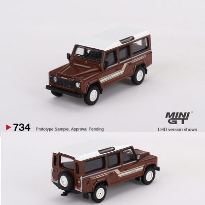 MINI GT 1/64 Land Rover Defender 110 (1985) County Station Wagon Russet Brown  MGT00734-L