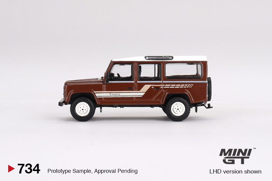 MINI GT 1/64 Land Rover Defender 110 (1985) County Station Wagon Russet Brown  MGT00734-L