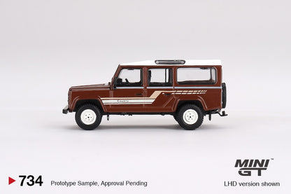 MINI GT 1/64 Land Rover Defender 110 (1985) County Station Wagon Russet Brown  MGT00734-L