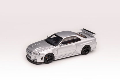 MOTORHELIX 1/64 NISSAN SKYLINE GT-R (R34) Z-TUNE - Silver
