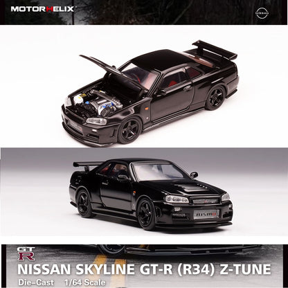 MOTORHELIX 1/64 NISSAN SKYLINE GT-R (R34) Z-TUNE - Pearl Black