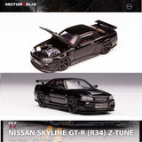 PREORDER MOTORHELIX 1/64 NISSAN SKYLINE GT-R (R34) Z-TUNE - Pearl Black (Approx. Release Date: MAY 2024 and subject to the manufacturer's final decision)
