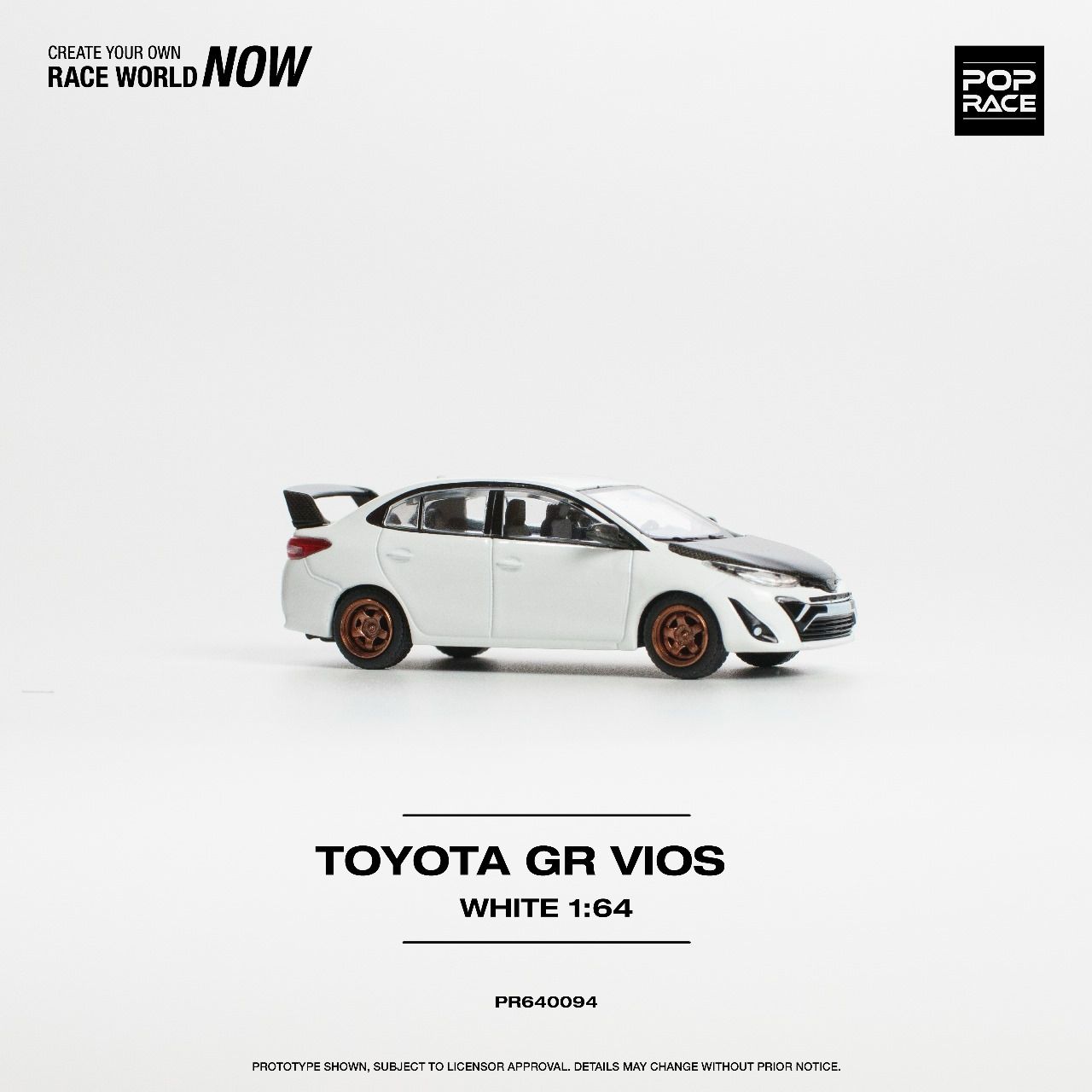 POPRACE 1/64 Toyota GR Vios - White PR640094