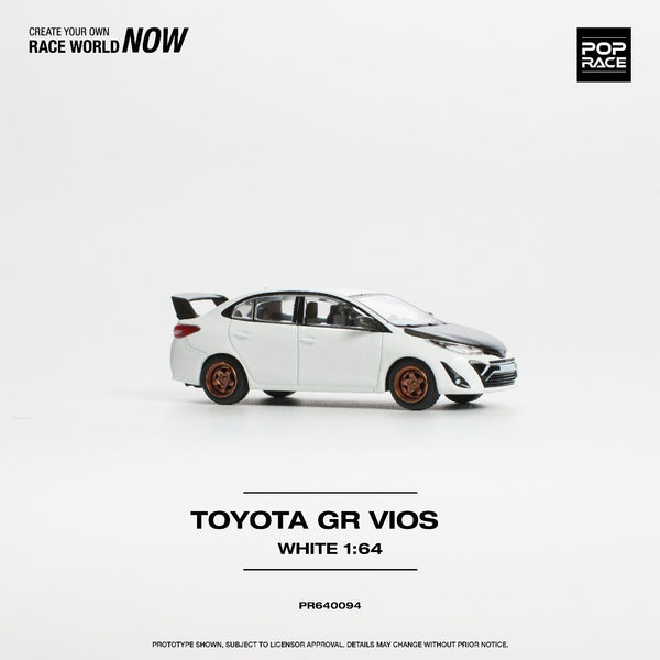 PREORDER POPRACE 1/64 Toyota GR Vios - White PR640094 (Approx. Release Date: Q1 2024 and subject to the manufacturer's final decision)