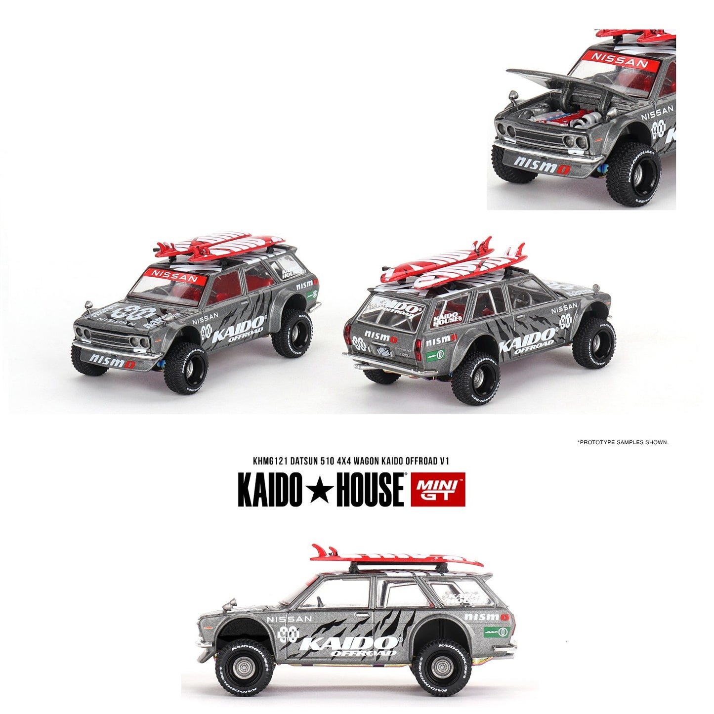 MINI GT x Kaido House 1/64 Datsun KAIDO 510 Wagon 4x4 Kaido Offroad V1 KHMG121