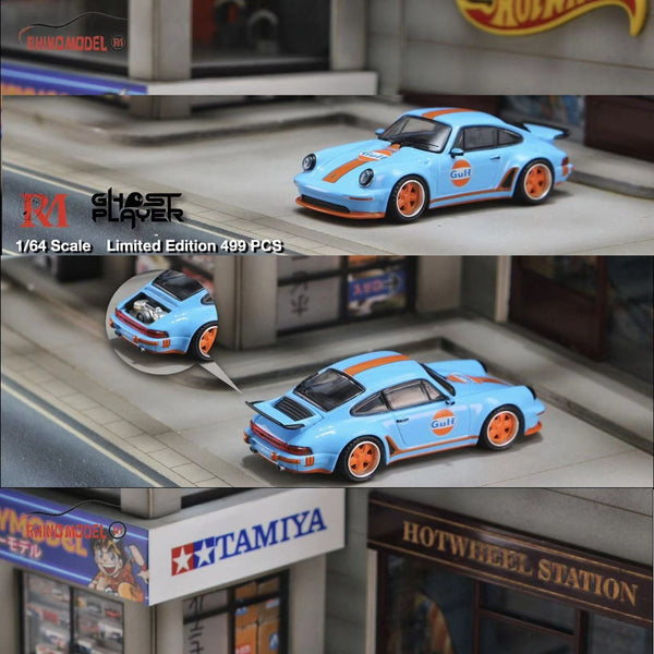 PREORDER Rhino Model X Ghost Player 1/64 Singer Turbo Study 930 GULF (Approx. Release Date: MAY 2024 and subject to the manufacturer's final decision)
