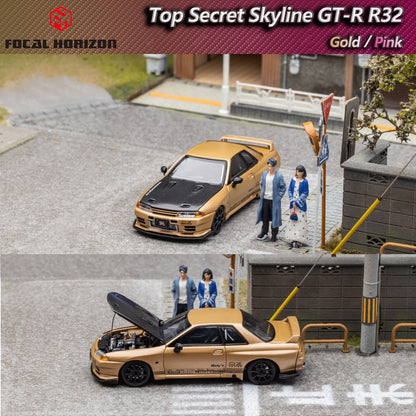 FOCAL HORIZON 1/64 Top Secret Skyline GT-R R32 - GOLD