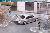 FUJI 1/64 Skyline GT-R R34 Nismo Z-Tune High Wing - Pearl White with white wheel