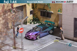 FUJI 1/64 Skyline GT-R R34 Nismo Z-Tune High Wing - Purple Blue with silver wheel