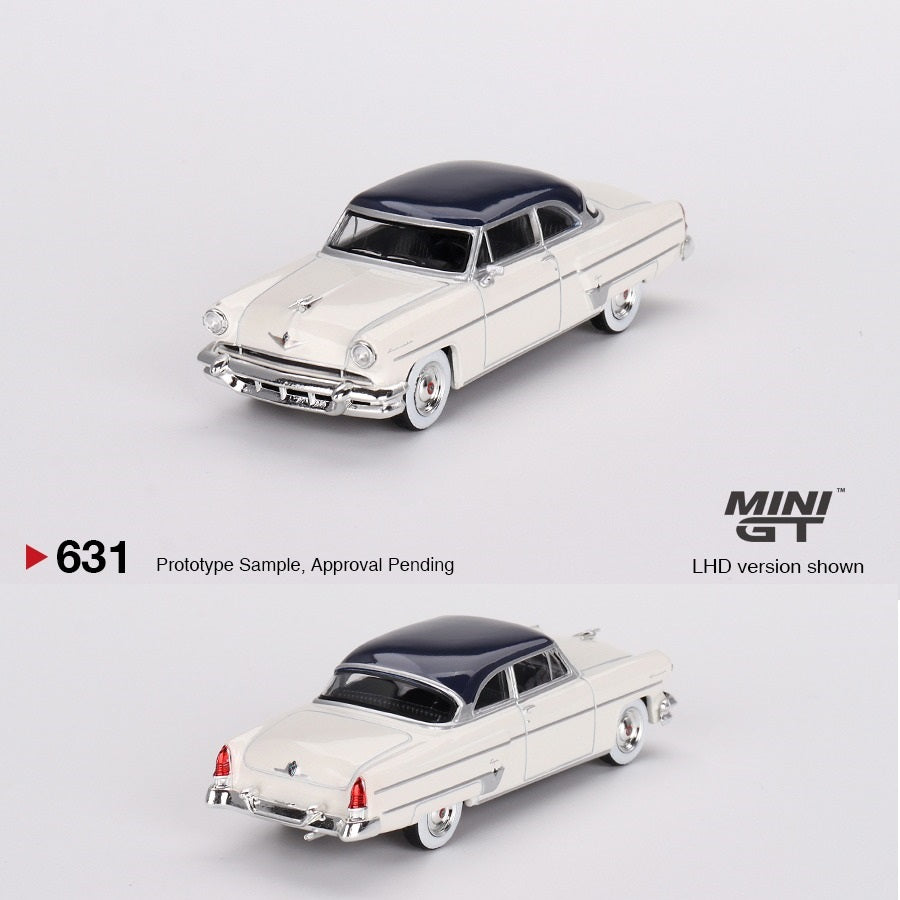 MINI GT 1/64 Lincoln Capri 1954 Arctic White / Atlantic Blue LHD MGT00631-L