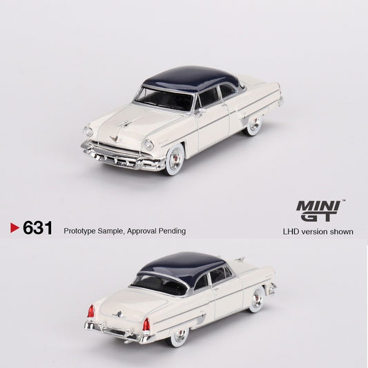 MINI GT 1/64 Lincoln Capri 1954 Arctic White / Atlantic Blue LHD MGT00631-L