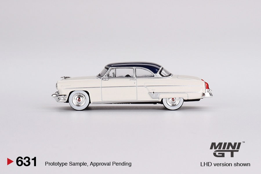 MINI GT 1/64 Lincoln Capri 1954 Arctic White / Atlantic Blue LHD MGT00631-L