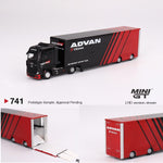 PREORDER MINI GT 1/64 Mercedes-Benz Actros  w/ Racing Transporter "ADVAN"  LHD MGT00741-L (Approx. Release Date : JULY 2024 subject to manufacturer's final decision)