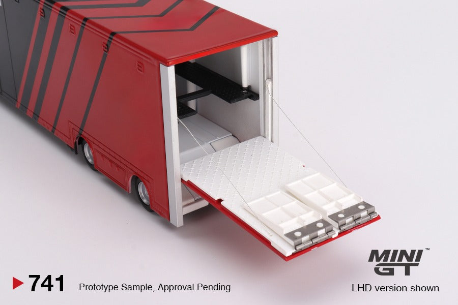 MINI GT 1/64 Mercedes-Benz Actros w/ Racing Transporter 