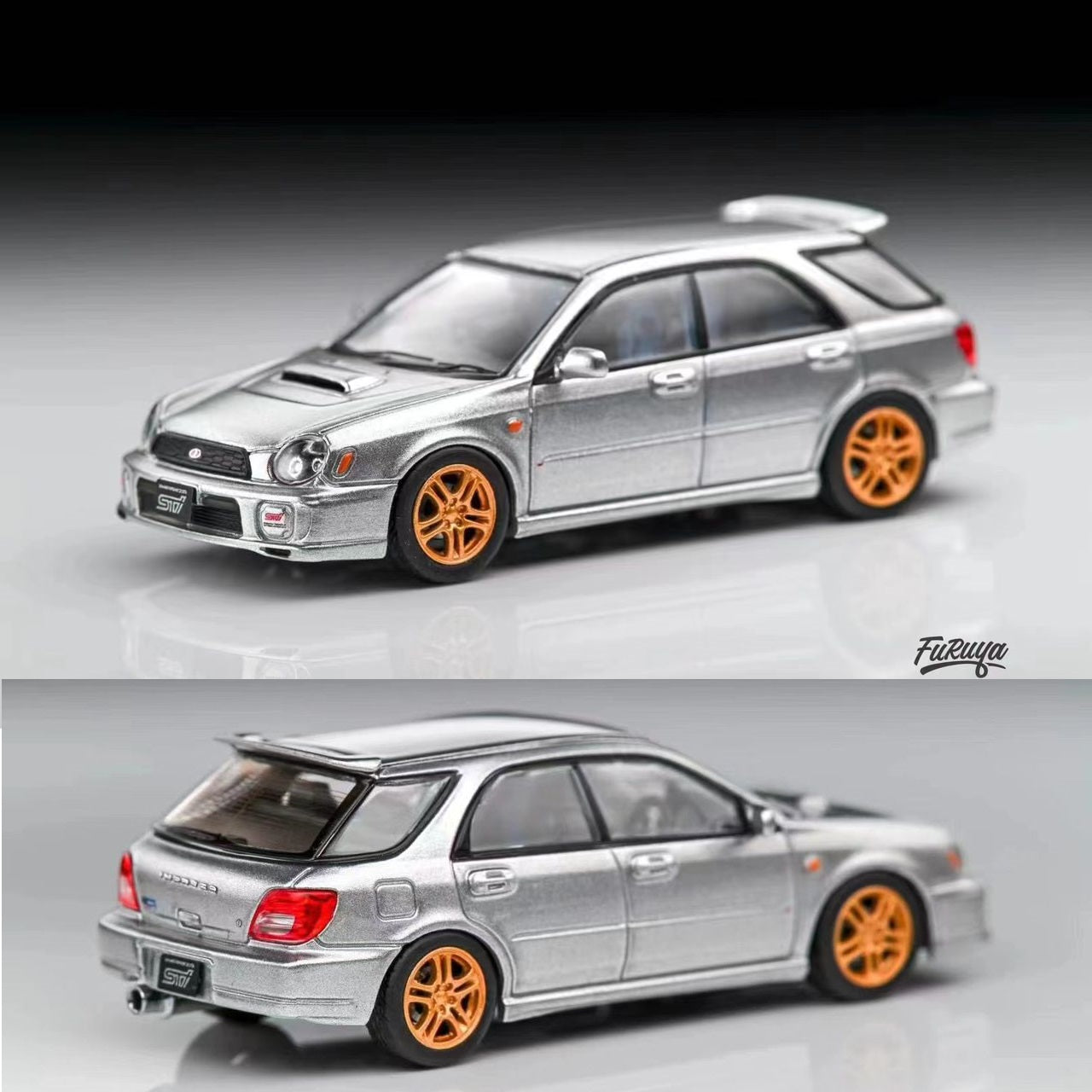 Furuya 1/64 SUBARU Impreza WRX STi GG Wagon Version 7 - Silver
