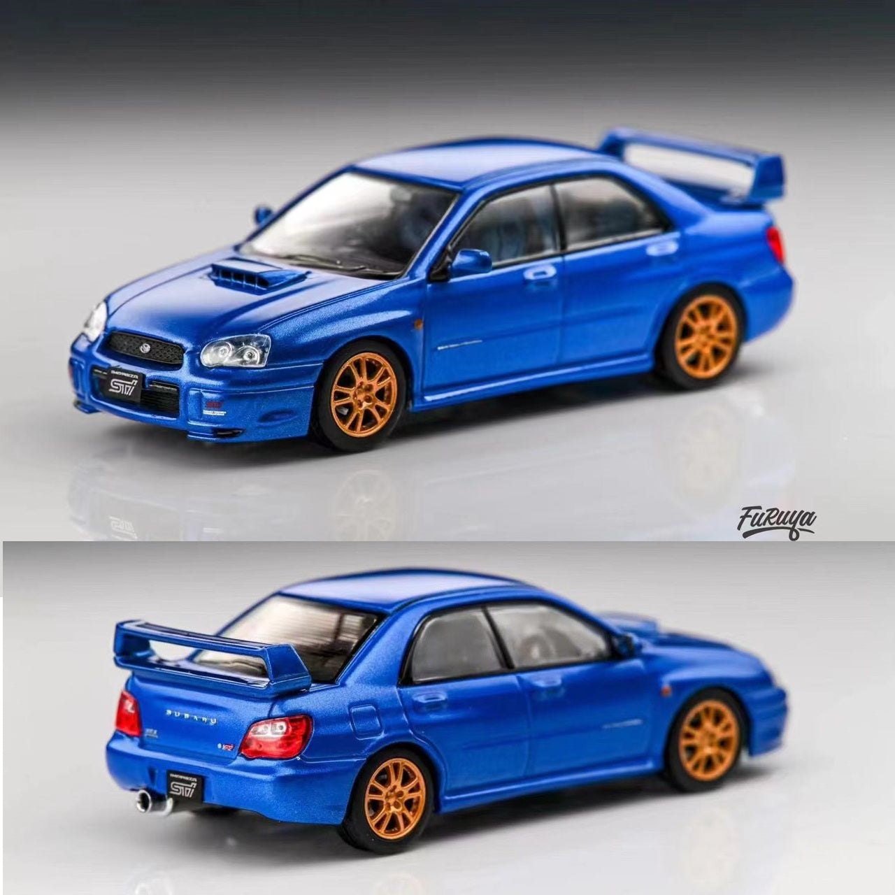Furuya 1/64 SUBARU Impreza WRX STi GD Sedan Version 8 - Blue