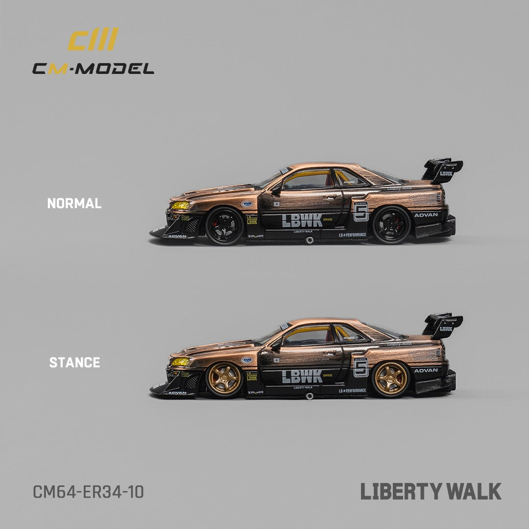 CM MODEL 1/64 Nissan LBWK ER34 NO.5 Bronze CM64-ER34-10