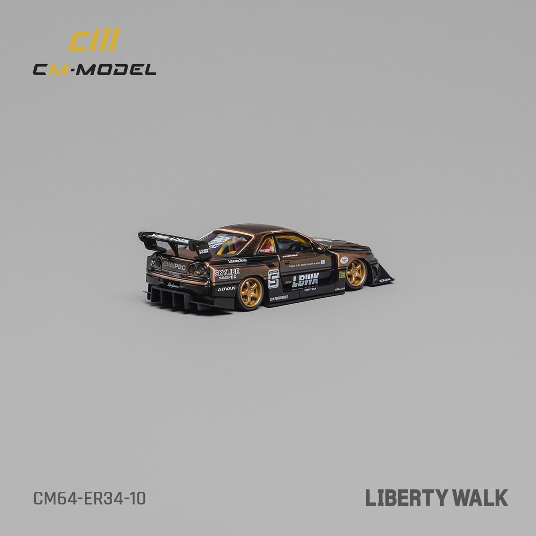 CM MODEL 1/64 Nissan LBWK ER34 NO.5 Bronze CM64-ER34-10