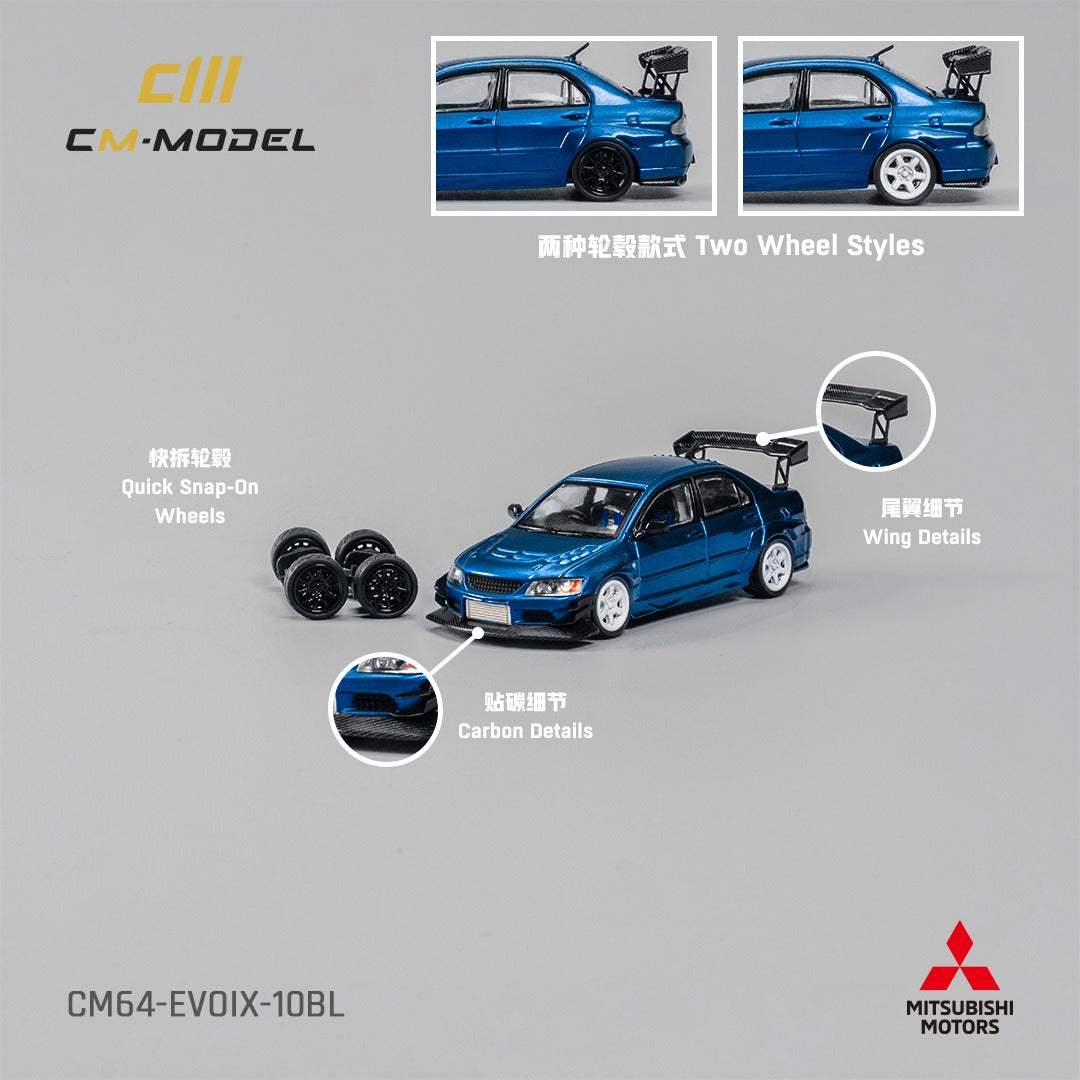 CM MODEL 1/64 Misubishi Lancer Evoix Metallic Blue CM64-EVOIX-10BL