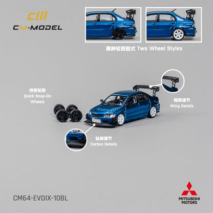CM MODEL 1/64 Misubishi Lancer Evoix Metallic Blue CM64-EVOIX-10BL