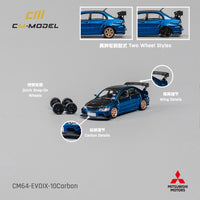 CM MODEL 1/64 Misubishi Lancer Evoix Metallic Blue Carbon CM64-EVOIX-10CR