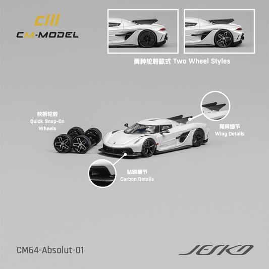 CM MODEL 1/64 Jesko Absolut White CM64-Absolut-01
