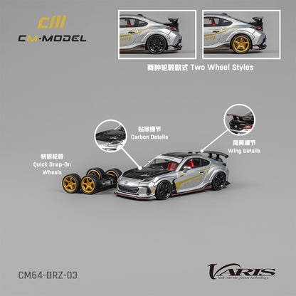 CM MODEL 1/64 SUBARU BRZ Varis ARISING-1 SILVER CM64-BRZ-03