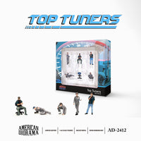 PREORDER AMERICAN DIORAMA 1/64 Figure Set - Top Tuners AD-2412 (Approx. Release Date : Q2 2024 subject to manufacturer's final decision)