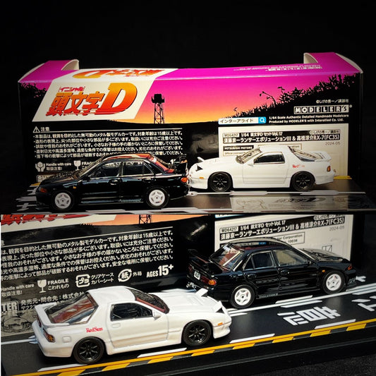 MODELER'S 1/64 Initial D Set Vol.17 Kyoichi Sudo Lancer Evolution III & Ryosuke Takahashi RX-7 (FC3S) MD64217