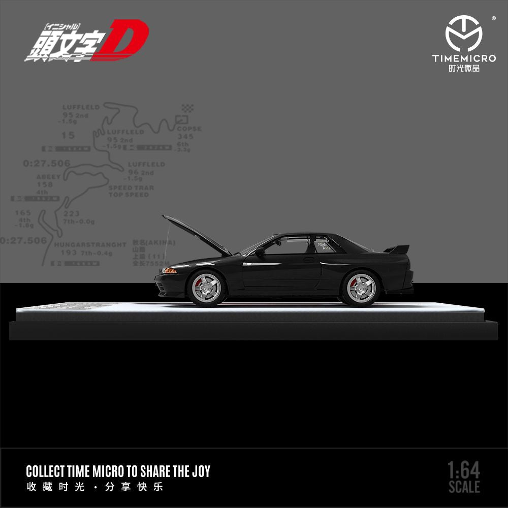 TIME MICRO 1/64 Nissan GT-R R32 Initial D - Black TM644126