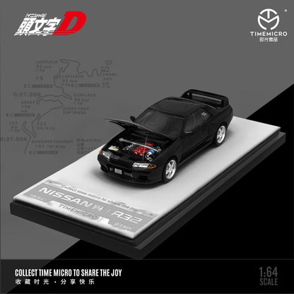 TIME MICRO 1/64 Nissan GT-R R32 Initial D - Black TM644126