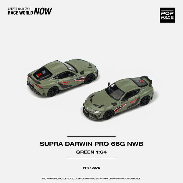 PREORDER POPRACE 1/64 DarwinPro 66G NWB Supra A90 - Green PR640076 (Approx. Release Date: Q2 2024 and subject to the manufacturer's final decision)