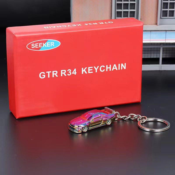 PREORDER Seeker 1/87 Nissan GT-R R34 Diecast Keychain - Chrome Purple (Approx. Release Date: MAY 2024 and subject to the manufacturer's final decision)