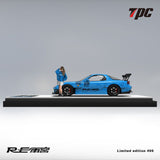 TPC 1/64 RE Amemiya FD3S RX-7 Blue with Figurine